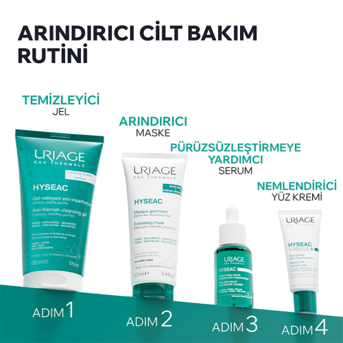 Uriage Hyseac Karma ve Yağlı Ciltlere Özel Pürüzsüzleştirici Mask 100 ml - 4