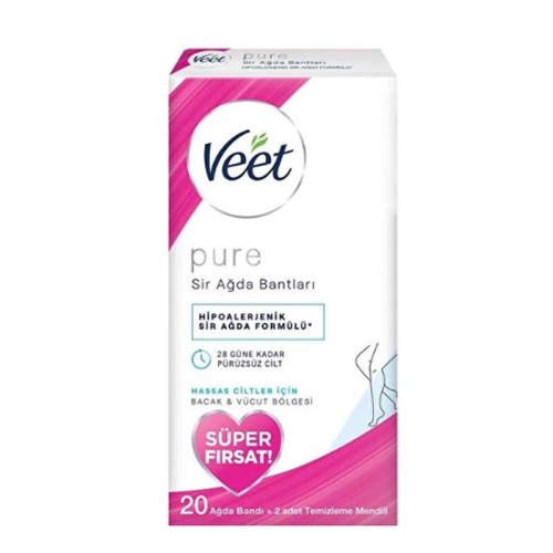 Veet Pure Bacak ve Vücut Bölgesi Sir Ağda Bantları 20 Adet - Veet