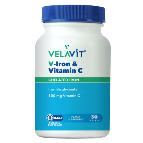 Velavit V-Iron & Vitamin C İçeren Takviye Edici Gıda 30 Tablet - Velavit