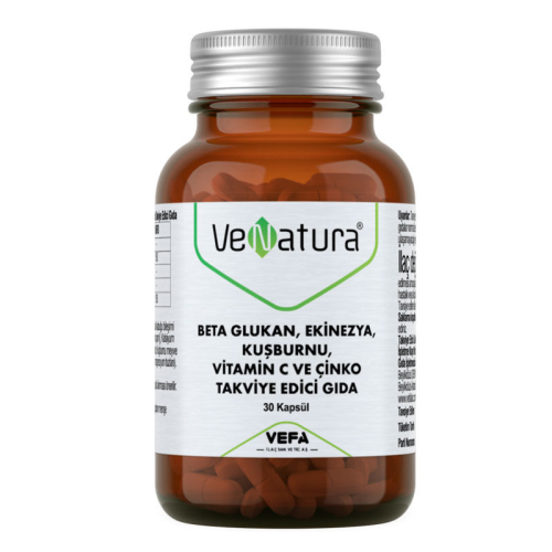 VeNatura Beta Glukan, Ekinezya, Kuşburnu, Vitamin C ve Çinko 30 Kapsül - VeNatura
