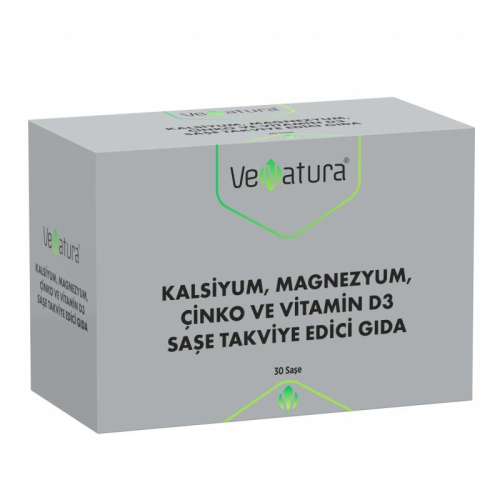 VeNatura Kalsiyum,Magnezyum,Çinko ve Vitamin D3 Saşe Takviye Edici Gıda 30 Saşe - 1