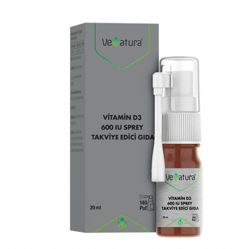 VeNatura Vitamin D3 600 IU Sprey Takviye Edici Gıda 20 ml - VeNatura