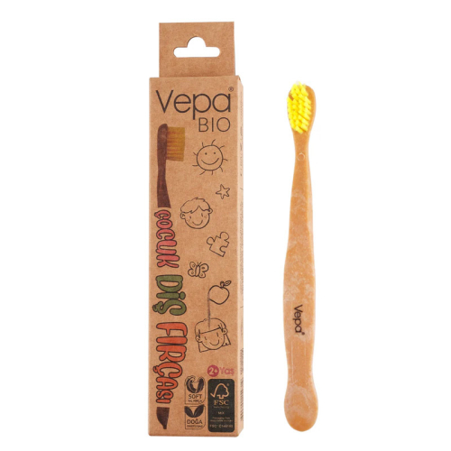 Vepa Bio Elite Ahşap Çocuk Diş Fırçası Kraft Kutu Ambalaj - 1