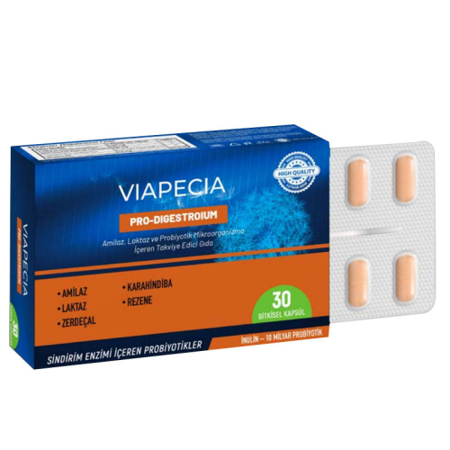 Viapecia Pro-Digestroium Takviye Edici Gıda 30 Bitkisel Tablet - Viapecia