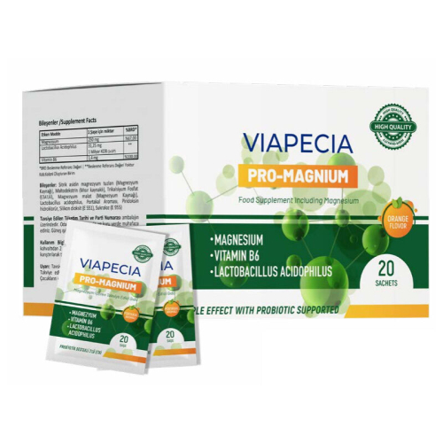 Viapecia Pro-Magnium Magnezyum İçeren Takviye Edici Gıda 20 Saşe - Viapecia