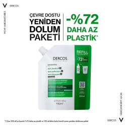 Vichy Dercos Anti Dandruff Kepek Karşıtı Şampuan 390 ml - Normal ve Yağlı Saçlar - Refill - 2