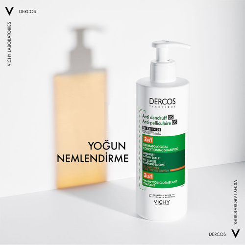Vichy Dercos Dercos 2’si 1 Arada Kepek Karşıtı ve Nemlendirici Şampuan 390 ml - 6