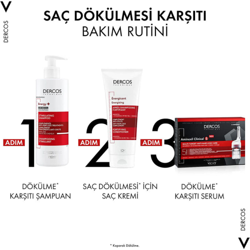Vichy Dercos Energising Saç Dökülmesine Karşı Şampuan 400 ml - 4