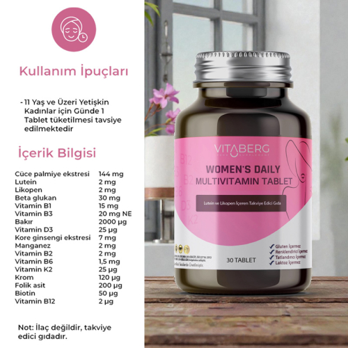 Vitaberg Women’s Daily Multivitamin 30 Tablet - 3