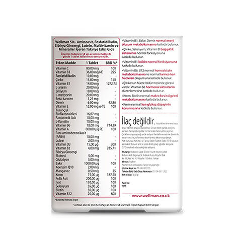 Vitabiotics Wellman 50+ Takviye Edici Gıda 30 Tablet - 2