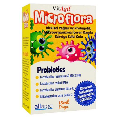 VitAgil Microflora Probiyotik Damla İçeren Takviye Edici Gıda15 ml - Allergo İlaç