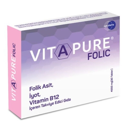 Vitapure Folic Takviye Edici Gıda 30 Tablet - Ege Pharma
