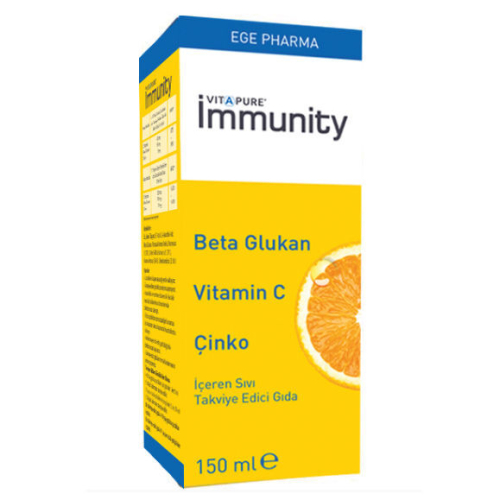 Vitapure İmmunity Beta Glukan Vitamin C Çinko İçeren Takviye Edici Gıda 150ml - Ege Pharma