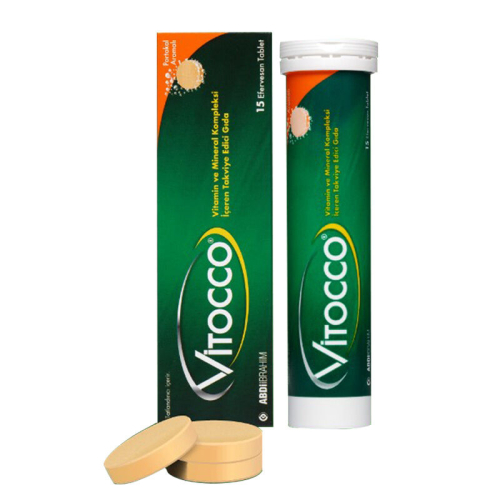 Vitocco Vitamin Mineral İçeren Takviye Edici Gıda 15 Efervesan Tablet - Abdi İbrahim