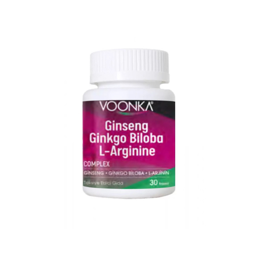 Voonka Ginseng, Ginkgo ve L-Arjinin İçeren Takviye Edici Gıda 30 kapsül - Voonka