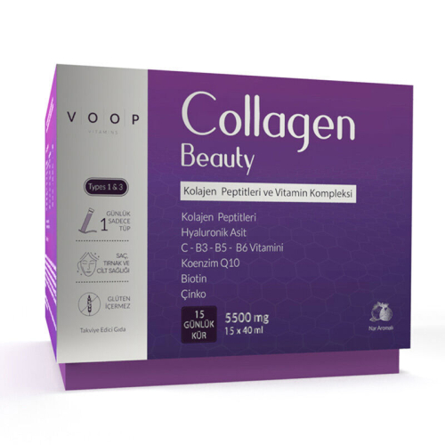 Voop Collagen Beauty Nar Aromalı Kolajen 5500 mg - 15 Likit Tüp - Voop