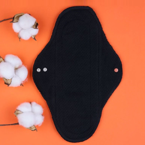 W Beside Jenipad Yıkanabilir Kadın Pedi Pamuklu Sızdırmaz Normal Ultra Emici Siyah 3 Adet - 3