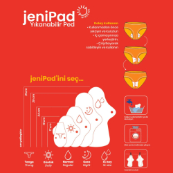 W-Beside JeniPad Yıkanabilir Ped 6 Adet - Siyah Günlük - 4