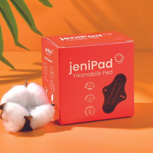W Beside Jenipad Pamuk Yıkanabilir Sızdırmaz Kadın Pedi Siyah Günlük 6 Adet - 2