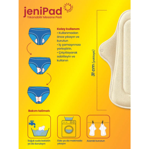 W - Beside Ultra Emici Yıkanabilir Mesane Pedi 2 Adet - 5