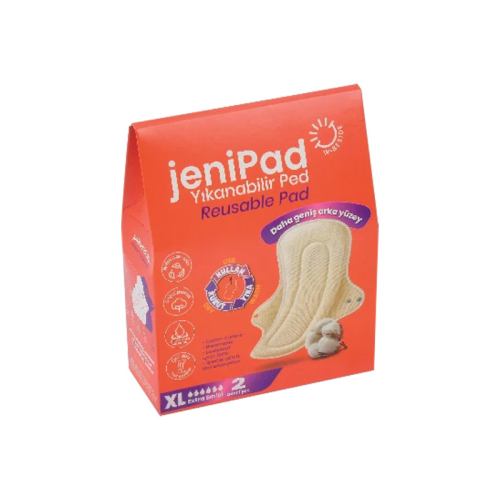 W Beside Jenipad Yıkanabilir Kadın Pedi Ultra Emici Sızdırmaz XL Beyaz 2 Adet - W Beside