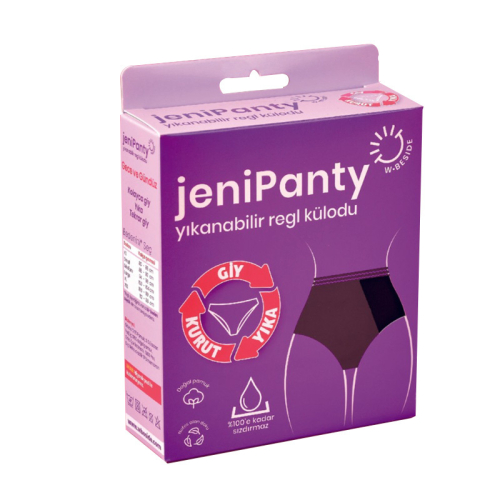 W - Beside Yıkanabilir Ultra Emici Pamuklu Siyah Külod - XL - W Beside