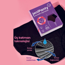 W - Beside Yıkanabilir Ultra Emici Pamuklu Siyah Külod - XL - 2