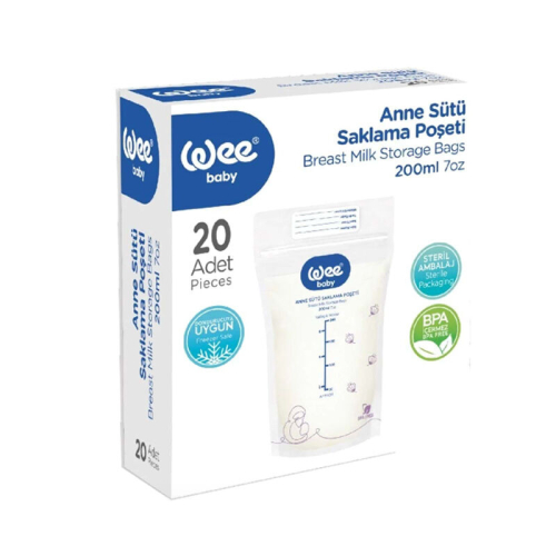 Wee Baby Anne Sütü Saklama Poşeti 200 ml x 20 Adet - Wee Baby