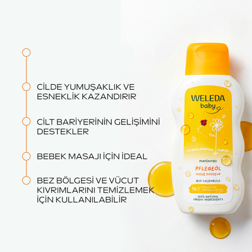 Weleda Calendula Organik Parfümsüz Bebek Yağı 200 ml - 3