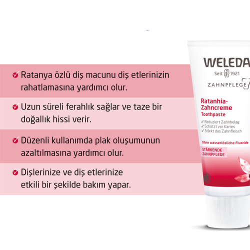Weleda Ratanya Özlü Organik Diş Macunu 75 ml - 3