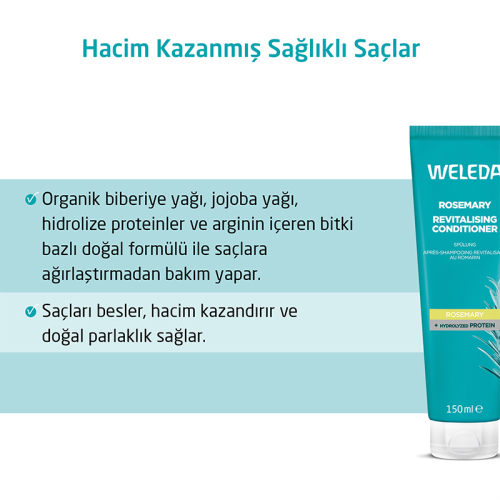 Weleda Rosmarin Biberiye Özlü Canlandırıcı Saç Kremi 150 ml - 3
