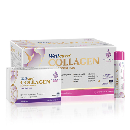 Wellcare Collagen Beauty Boost 5.500 mg 30 Tüp ve 30 Kapsül (Karpuz ve Nane Aromalı) - Wellcare