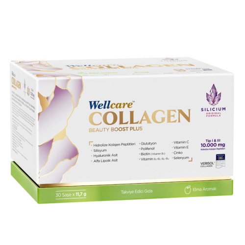 Wellcare Collagen Beauty Boost Plus 10.000 mg 30 Saşe Elma Aromalı - Wellcare