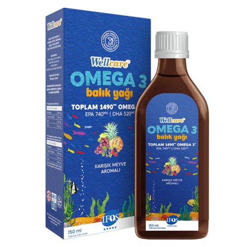 Wellcare Omega 3 Doğal Karışık Meyve Aromalı Balık Yağı 150 ml - Wellcare