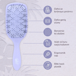 Wet Brush Go Green Paddle Detangler Kalın Telli Saçlar İçin Geniş Saç Fırçası - Lila - 4
