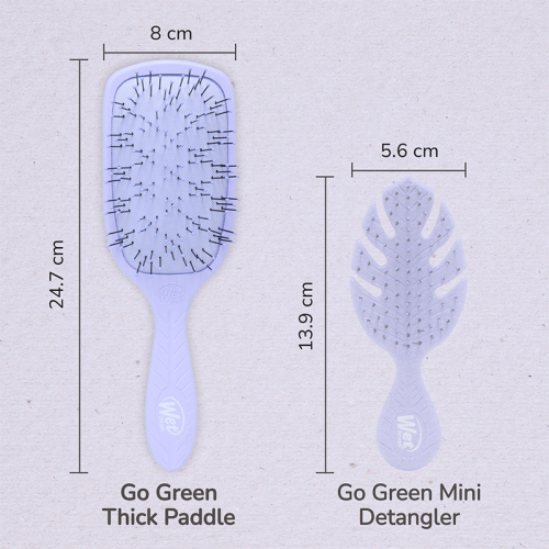 Wet Brush Go Green Paddle Detangler Kalın Telli Saçlar İçin Geniş Saç Fırçası - Lila - 6