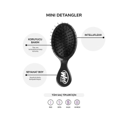 Wet Brush Mini Detangler Dolaşık Açıcı Saç Fırçası Siyah - 3