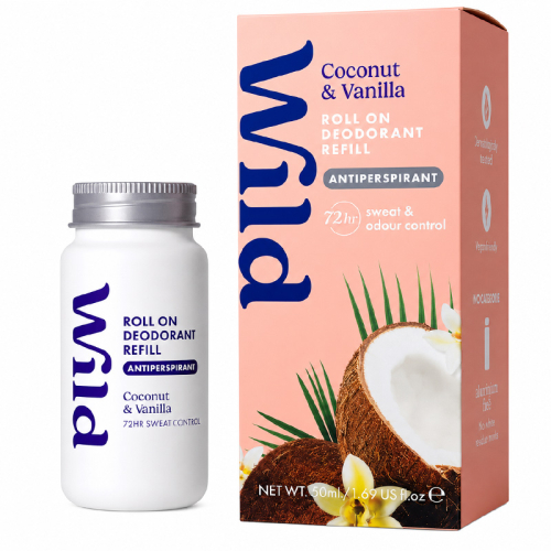 Wild Antiperspirant Roll On Coconut - Vanilla Refill Deodorant Yedek Dolum 50 ml - Wild