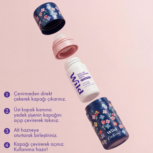 Wild Antiperspirant Roll On Coconut - Vanilla Refill Deodorant Yedek Dolum 50 ml - 3