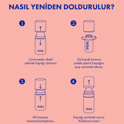 Wild Antiperspirant Roll On Aqua Case - Fresh Cotton - Sea Salt Refill Terleme Karşıtı Deodorant 50 ml - 6