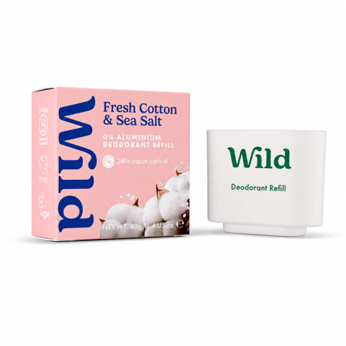 Wild Fresh Cotton-Sea Salt Deodorant Refill 40 g - Wild