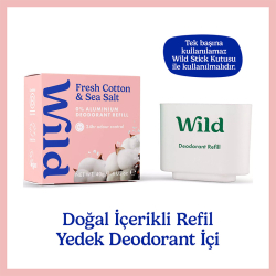 Wild Refill Yedek Stick Deodorant İçi Doğal Formül - Fresh Cotton - Sea Salt 40 g - 1