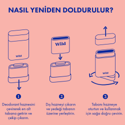 Wild Refill Yedek Stick Deodorant İçi Doğal Formül - Fresh Cotton - Sea Salt 40 g - 7