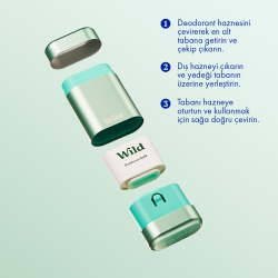 Wild Natural Stick Deodorant Kutu - Refill Fresh - Aqua Case -Fresh Cotton - Sea Salt 40 gr - 1