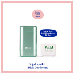 Wild Natural Stick Deodorant Kutu - Refill Fresh - Aqua Case -Fresh Cotton - Sea Salt 40 gr - 4