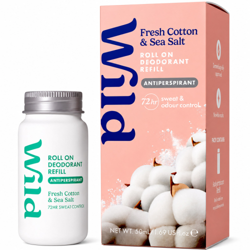 Wild Fresh Cotton-Sea Salt Roll On Deodorant Refill 50 ml - Wild