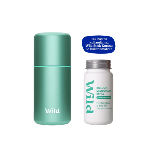 Wild Antiperspirant Roll On Fresh Cotton- Sea Salt Refill Deodorant Yedek Dolum 50 ml - 2