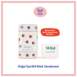 Wild Natural Stick Deodorant Kutu + Refill Paketi - Honey Bee + Honey & Cactus Flower 40 g - 1