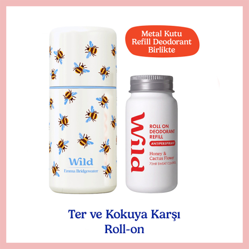 Wild Antiperspirant Emma Bridgewater Bee Roll-On Case Honey - Cactus Refill Deodorant 50 ml - Wild