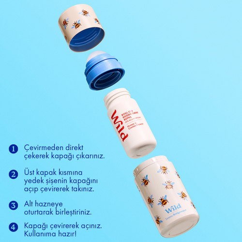 Wild Antiperspirant Roll On Honey - Cactus Flower Refill Deodorant Yedek Dolum 50 ml - 3